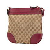 グッチ GGキャンバス メイフェア ショルダーバッグ 257065 ベージュ ワインレッド キャンバス レザー レディース GUCCI 【中古】